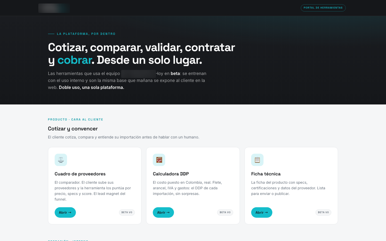 Portal de herramientas de IA sobre ERP — caso de Monza Lab