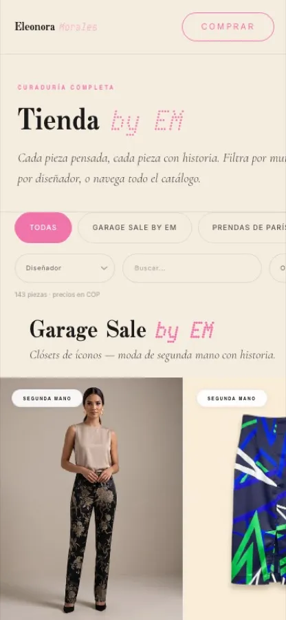 Catálogo de la tienda Eleonora Morales en móvil